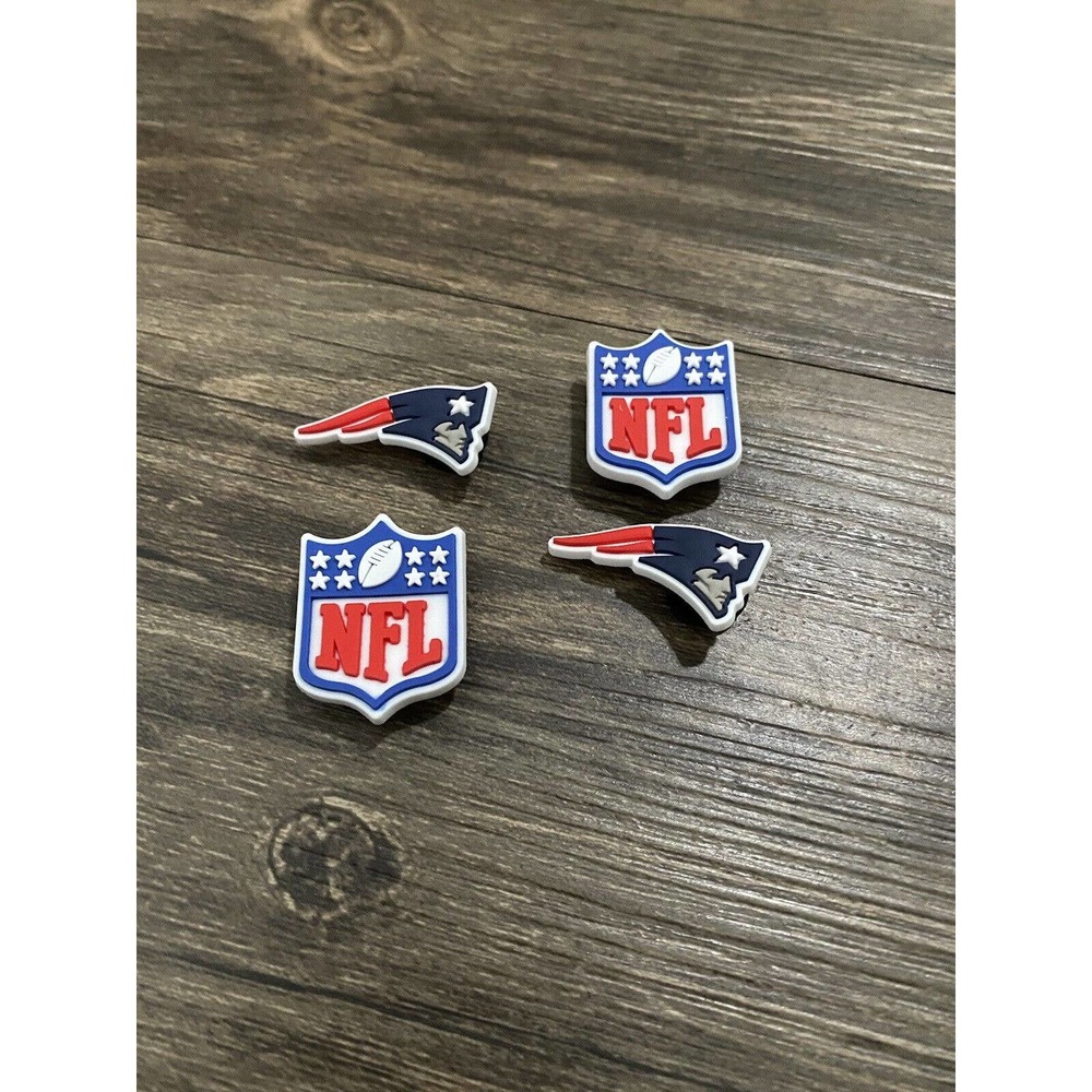 New England Patriots Football Team Sports Charm For Crocs Shoe Charms - 4 Pieces